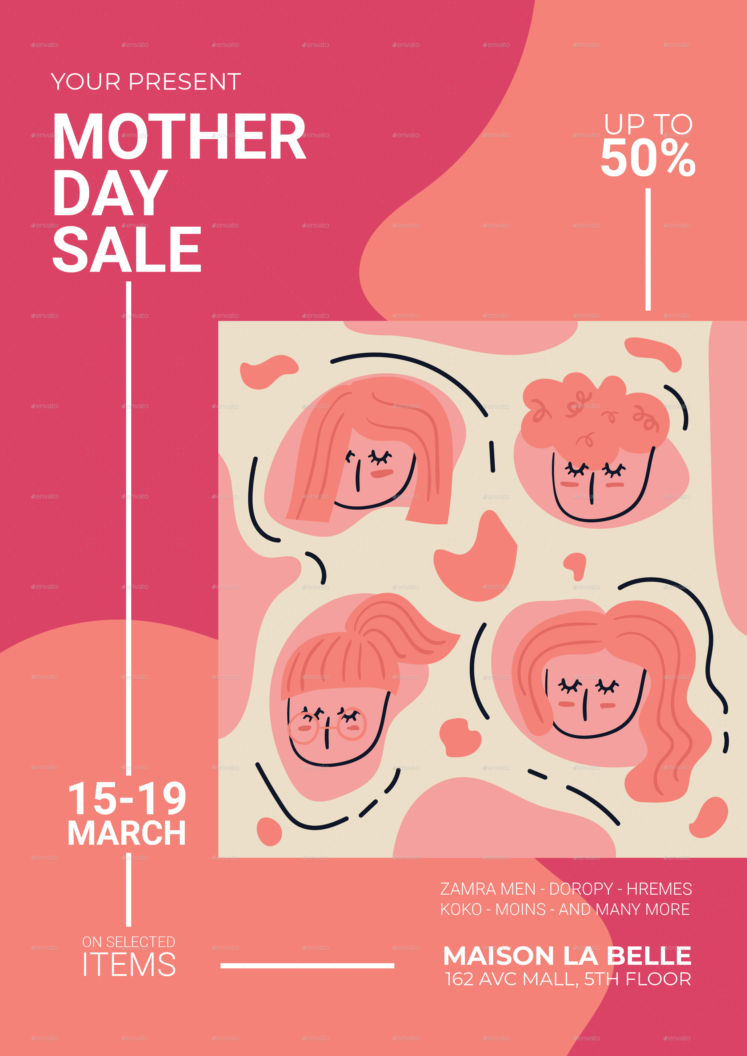 Mother Day Sale Flyer, Print Templates GraphicRiver